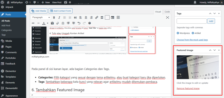 Cara Posting Artikel di WordPress