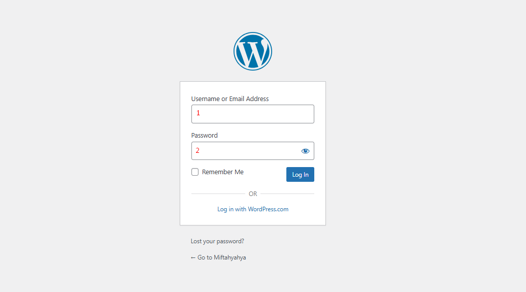 Halaman Login untuk Cara Posting Artikel di WordPress