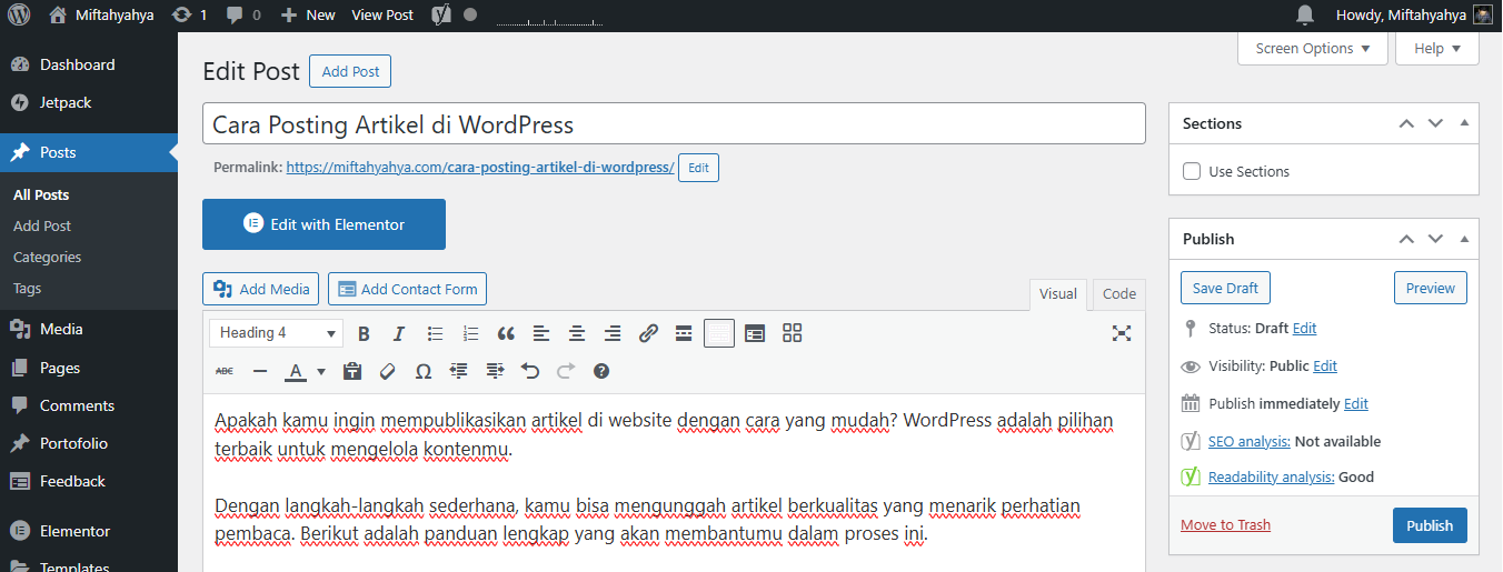 Cara Posting Artikel di WordPress