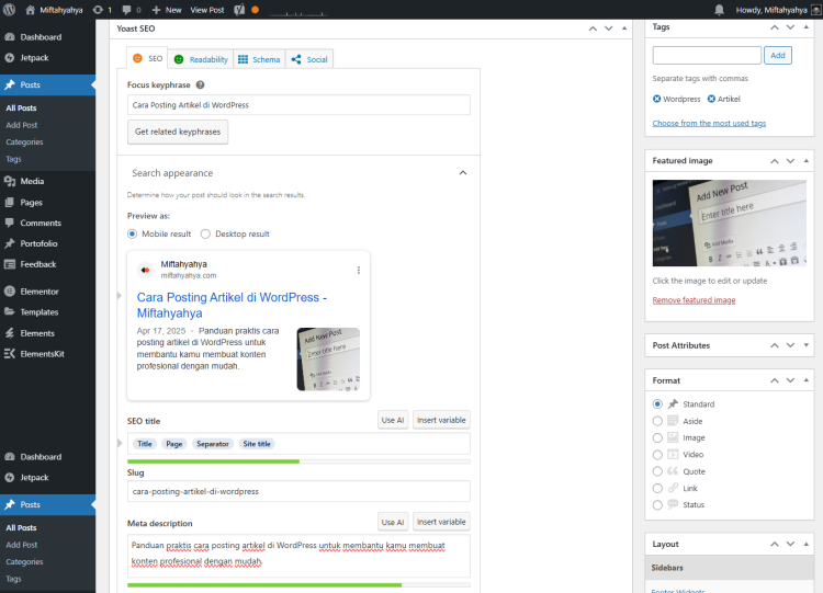 Cara Posting Artikel di WordPress