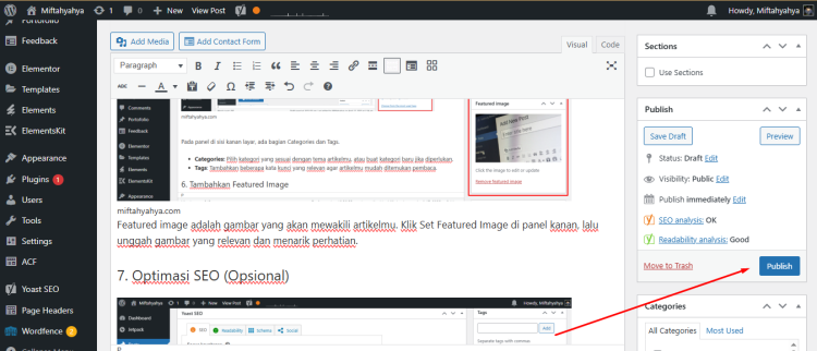 Cara Posting Artikel di WordPress